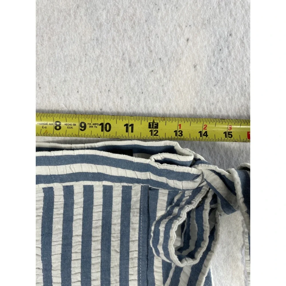J.Crew Womens High Waist Blue White Striped Wrap Mini Skirt Side Tie Size‎ 2